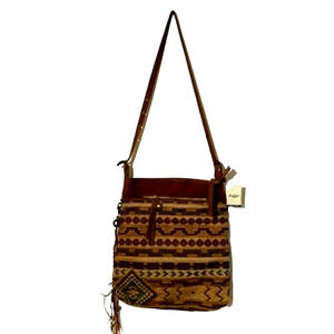 Lucky Brand Bohemian Brown Tan Crossbody Bag